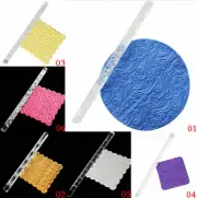 Textured Embossing Acrylic Wave Carving Rolling Pin Non-stick DIY Clay Tool
