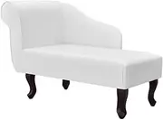 Chaise Longue White Faux Leather Living Room Chaise
