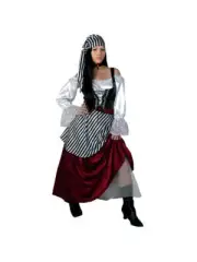Women's Pirate's Wench Adult Size: Medium 8-10, Color: Burgundy