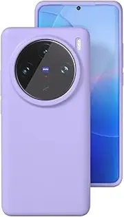Protective Case Compatible with Vivo X100 Pro Case,Slim Liquid Silicone Case,3 Layers Full Covered Soft Gel Rubber Case Protective Cover with Anti-Scratch Soft Microfiber Lining Case Shell Cover(Light
