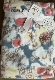 Baby Starters Blanket FLOWERS Fleece COLORFUL YELLOW PINK BLUE BROWN Soft New