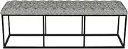 HomePop Decorative Bench, Silver Global Print
