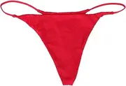[Generic] Womens Swim Bottoms Women Low Waist Brazilian Bikini Bottom Swimwear Briefs Beachwear Brazilian Bikini Bottom Side Tie Thong Bathing Swimbottom Womens Bathing Bottoms (Red #2, S)