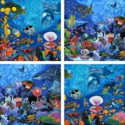 Undersea Fish Sea Life Accent & Decor Tile Set Fernando Agudelo Art FAA-ATSet1