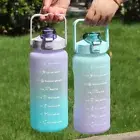 2L Water Bottle Motivational Drink Flask With Time Markings Gym Sport BPA Free