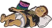 [Pinstant] King of the Hill Bobby Lazy Snack Time Lying Down Eating Chips Chest Couch Cartoon Comedy TV Show 1.3" Enamel Pin Badge, 1.2 Inches, Enamel, enamel