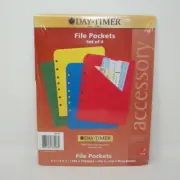 Day-Timer File Slash Pockets 87298 Set of 4 Red Blue Yellow Green 5.5" x 8.5"