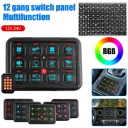 12 Gang RGB Switch Panel LED Light Bar Bluetooth APP & Remote Control 12V 24V (for: Jeep)