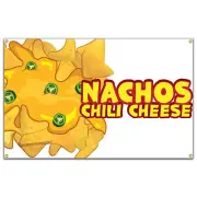 Nachos Chili Cheese Banner Concession Stand Food Truck Single Sided
