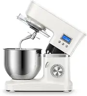 Electric Stand Mixers for Baking with 5 Litre Bowl LED Display Food Mixer 8 Speeds and Pulse Setting Planetary Mixing System Includes Dough Hook, Whisk, Beater for Kitchen Baking Cake Salad 1200W (Co