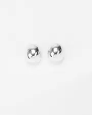 Silver Chubby Drop Stud Earrings