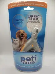 NEW Peti Care Illuminated Nail Clipper LED Light & Magnifer. Dog & cat clipers