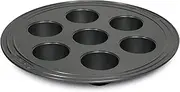 Guardini 15810 Elite, 7 Muffin Tray Round Diameter 36 cm Thick Steel with Strong Non-Stick Coating, Colour: Grey