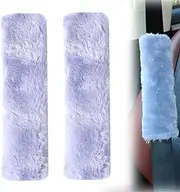 2 Pcs Pair Sheepskin car Belt Winter Warm car Belt car Belt Safety Belt Protector Faux Wool auto Cover Soft Belt Plush Shoulder Pads for Adults Youth Kids Toddlers Auto Truck SUV Airplane Accessories