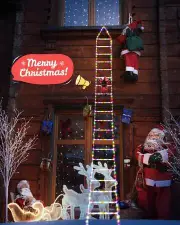 Decorative Ladder Lights Christmas Santa Claus Xmas Indoor Outdoor Window Garden Home Wall Tree 3m Multicolor Festive Glow