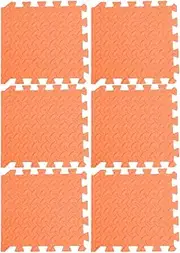 WESIEVYA 6pcs Leaf-Patterned Floor Mat Flooring Rugs Floor Mats Carpet Tiles Foam Mat Floor Padded Square Floor Mat Floor Interlocking Tiles Eva Tiles Floor Puzzle Splicing Rug Orange