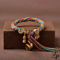 在飛比找momo購物網優惠-【Jpqueen】民族藏族風格手工編織彩色手鍊