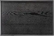 24 x 16 Inches Extra Large Solid Wood Serving Tray for Tea Coffee Table Snack Food Meals Serving Plate Kitchen Party Bar Breakfast Server with Raised Edges Black Wooden Decorative Ottoman Tray