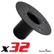 32-Pack Steel Speaker Pole Mounting Socket Cup Top Hat 1-1/2" Tripod Stand Black