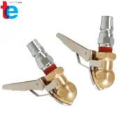 1 Pair Air Tyre Chuck Ball Tire with Valve Stem Lock On Clip Inflator Steel