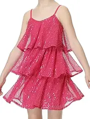 [Mebius] Girls Sequin Party Dress Bodycon Spaghetti Strap Mini Sparkle School Dance Birthday Special Occasion Dress 8-14Y