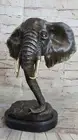 Art Deco Sculpture Bronze Elephant Head Bronze Statue Lost Wax Method Gift Art