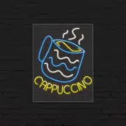 Cappuccino Sign for Business Displays | LED Flex Neon | 24"W x 31"H x 1"D