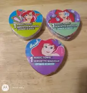 3pk 11.5"x11.5" Disney Princess Ariel magic towels