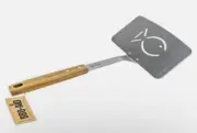 BBQ-AID EXTRA LARGE HEAVY DUTY FISH SPATULA, STURDY WOODEN HANDLE, BARBECUE.