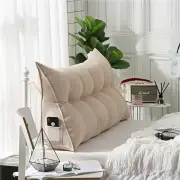 2019 Twin Queen King Velvet Wedge Backrest Bed Pillow Cushion Reading Triangular