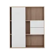 Eiresa Office Storage Bookcase with Sliding Door - Walnut