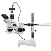 AmScope 3.5-45X Trinocular Stereo Zoom Microscope+1.3MP Camera+Fluorescent Light