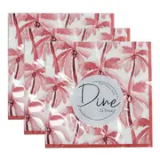 120pc Square 33cm Paper Napkin Tableware Dinner Party Table Decor Palms Pink
