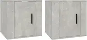Wall Mounted TV Cabinet 2 Pack - Engineered Wood TV Unit, Concrete Grey Finish, 40x34.5x40 cm, Space-Saving Design for Living Room & Bedroom, Modern & Durable