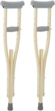 Sammons Preston Wooden Crutches, Adult Size, Latex Free, Sturdy Leg Supports for