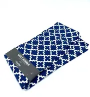 Martha Stewart White Color Block 100% Cotton Table Runner 14 ''X 72'' White/Navy