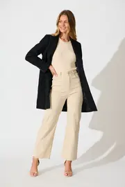 Prato Coat Full Length Sleeve in Black 8