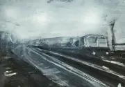 Railway Series Q11 Original Mixed Media Painting on Paper