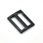 1" 25mm Adjustor Triglides Slide Alloy Leather Webbing Bag Buckle Clip Black