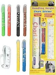 Growth Chart | Doodling Height Sticker - Decorative Growth Measurement Tool Wipeable for Nursery Bedroom Classroom Room Playroom