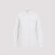 [Peserico] Peserico-Cappucino Brown Cotton Striped Shirt-Donna 38 IT