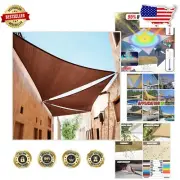 190 GSM Brown Triangle Sun Shade Sail - 95% UV Blockage, 21' Custom Size