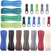 Glarks 33 Yards 11 Colors #3 Sewing Zippers Set Nylon Coil Zippers with 110Pcs Zipper Sliders for DIY Tailor Sewing Crafts Supplies