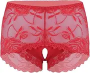[GRRKDFQ] Women's Erotic Costumes See-Through Lace Open Crotch Underpants