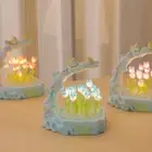 Handmade Tulip Flower Bird Table Lamp LED Nightlight Bedside Light
