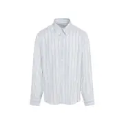[Lanvin] Lanvin-Light Blue Fitted Silk Shirt-Uomo 41 CM