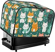 Cartoon Cat Print 2 Slice Toaster Cover Fingerprint Bread Maker Protectors,Kitchen Small Appliance Dust Cover