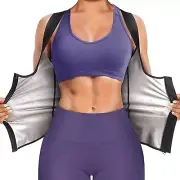 Sauna Suit for Women Waist Trainer Vest with Zipper Sauna Suit Sweat Shirt Tank