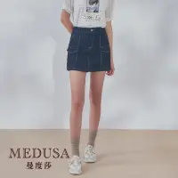 在飛比找Yahoo奇摩購物中心優惠-現貨【MEDUSA 曼度莎】I Care 壓線牛仔短褲裙（L