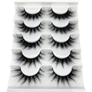 5 Pairs 3D Mink Lashes False Eyelashes Fluffy Thick Cross Wispy Natural Eye Lash